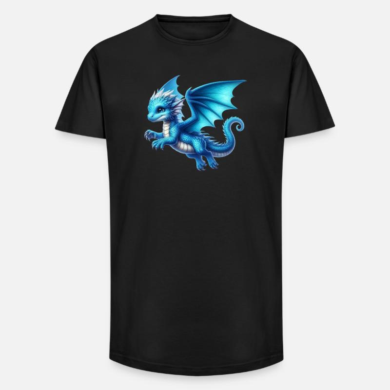 Drache - Long Fit Männer T-Shirt - Schwarz