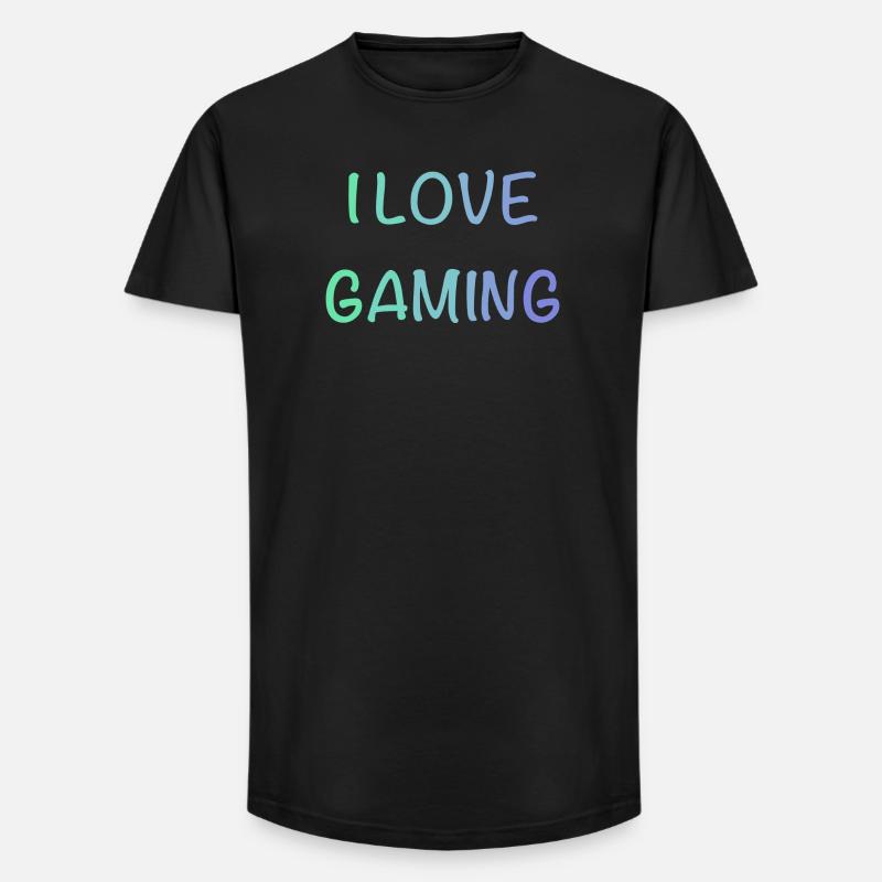 I Love Gaming  - Long Fit Männer T-Shirt - Schwarz