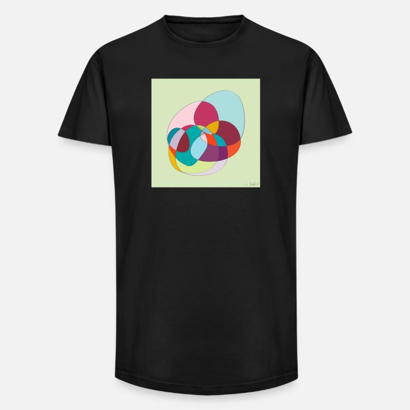 Verschlungene Farbübergänge - Long Fit Männer T-Shirt - Schwarz