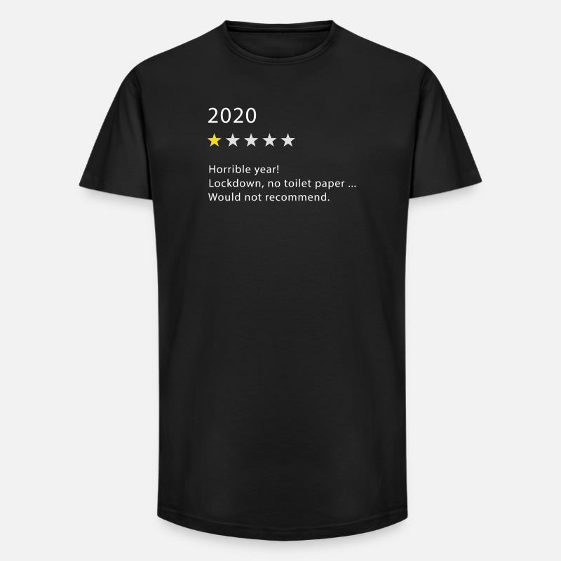 2020 - Long Fit Männer T-Shirt - Schwarz