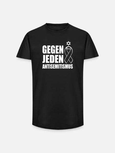 Contre tout antisémitisme - T-shirt coupe longue homme - noir