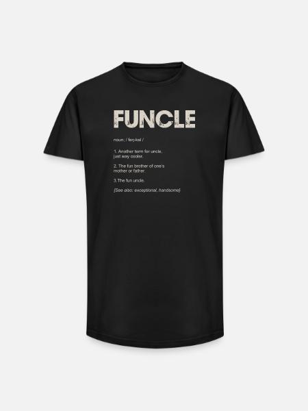 Funcle Typography Tee Design - Long Fit Men's T-Shirt - black