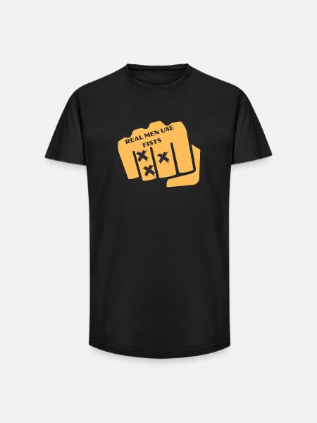 Fists Card Graphic - Long Fit Men's T-Shirt - black