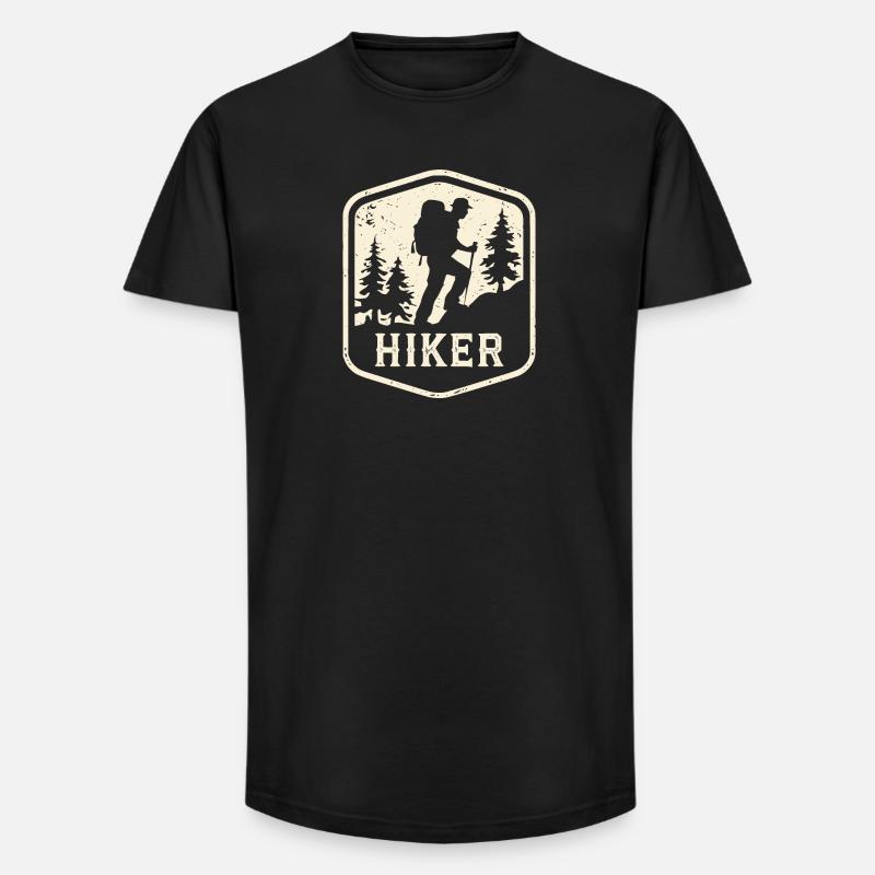 Wanderer - Long Fit Männer T-Shirt - Schwarz