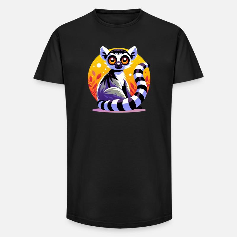 Lemur - Long Fit Männer T-Shirt - Schwarz