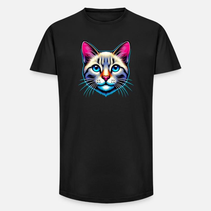 Chat - T-shirt coupe longue homme - noir