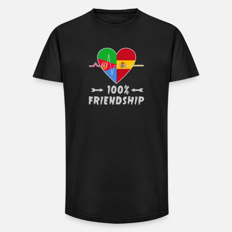 Eritrea und Spanien 100% Freundschaft - Long Fit Männer T-Shirt - Schwarz