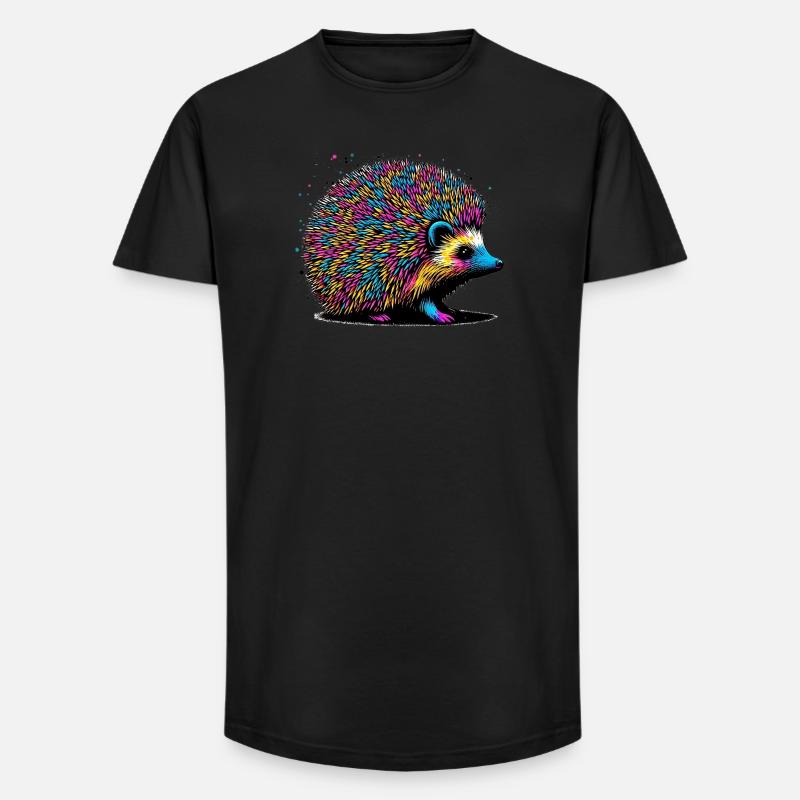 Igel - Long Fit Männer T-Shirt - Schwarz