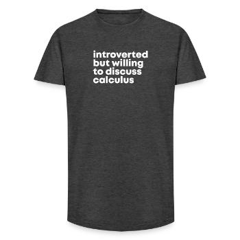 calcul - T-shirt coupe longue homme - charbon - Devant - AI Model Male 185 light (185cm)