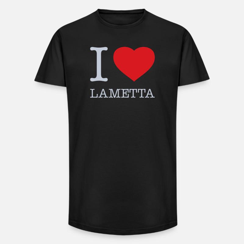 I LOVE LAMETTA - Long Fit Männer T-Shirt - Schwarz