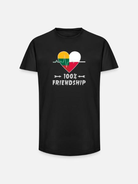 Lithuania and Poland 100% friendship - Long Fit Men's T-Shirt - black