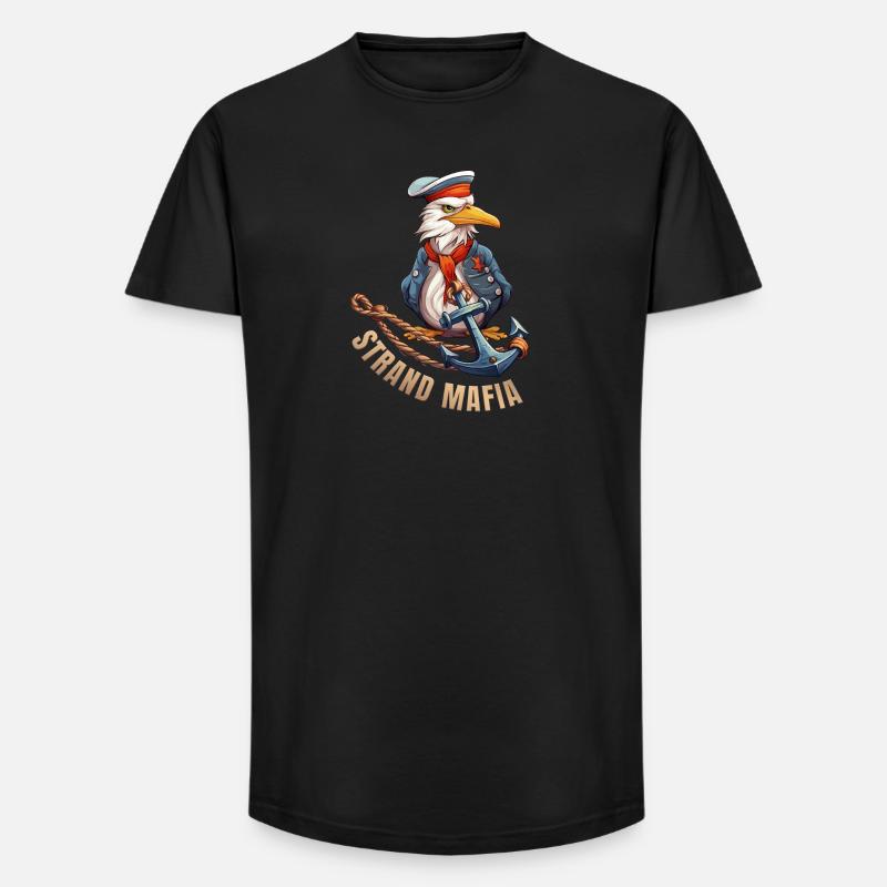 Seefahrer Adler mit Anker - Long Fit Männer T-Shirt - Schwarz