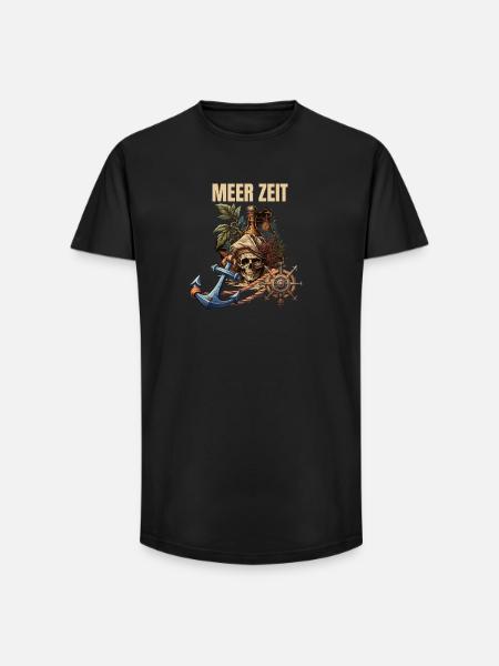 Meer Zeit - Long Fit Männer T-Shirt - Schwarz