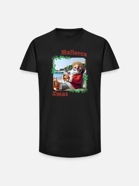 Mallorca Xmas - Santa Claus on holiday - Long Fit Men's T-Shirt - black