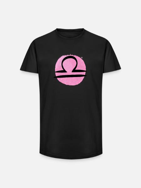 Zodiac sign Libra - Long Fit Men's T-Shirt - black