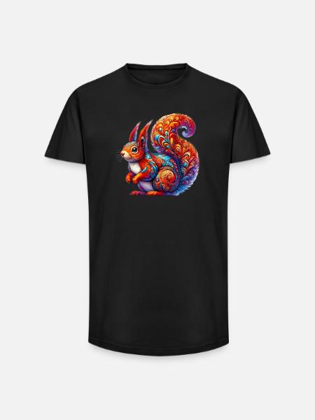 Squirrel - Long Fit Men's T-Shirt - black