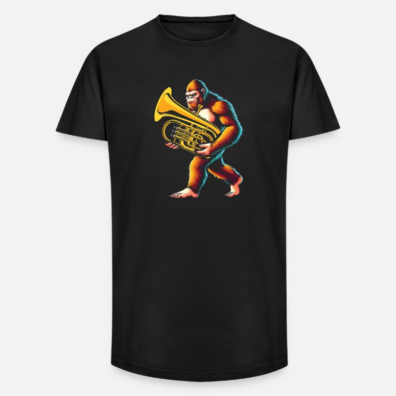 Yeti Gorilla mit Euphonium - Long Fit Männer T-Shirt - Schwarz