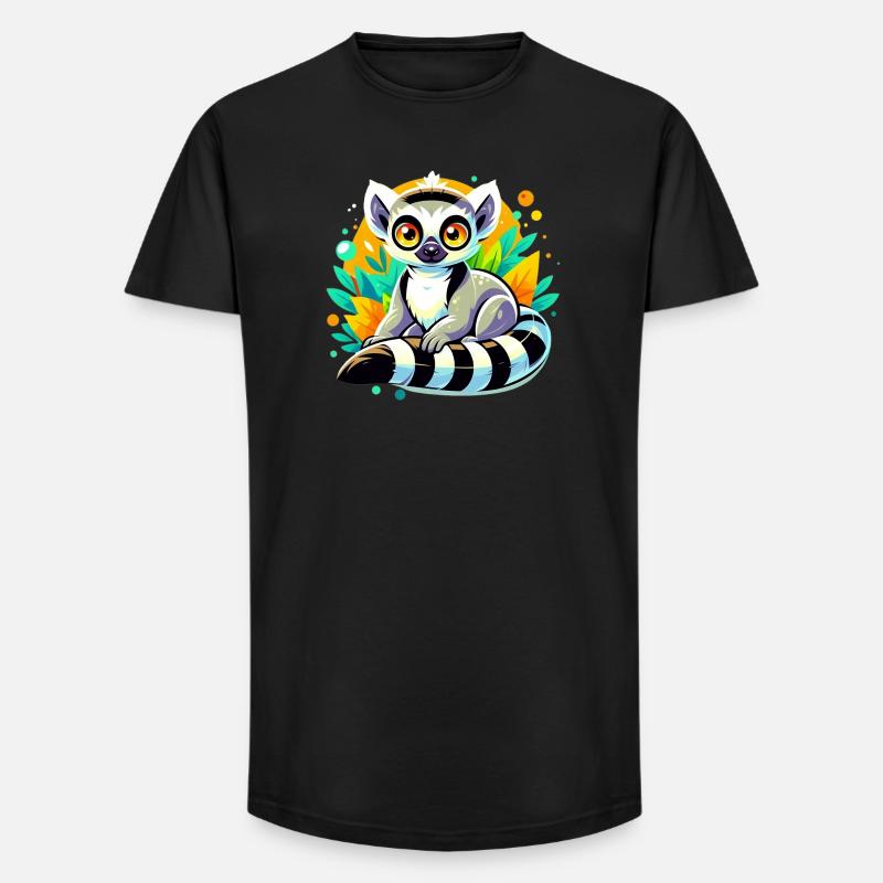 Lemur - Long Fit Männer T-Shirt - Schwarz