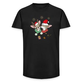 Joyeux Noël - T-shirt coupe longue homme - noir - Devant - AI Model Male 185 light (185cm)
