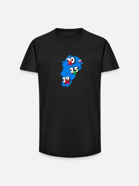 Région franche comté - T-shirt coupe longue homme - noir