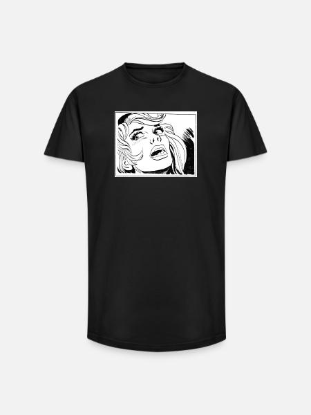 34 Fille - T-shirt coupe longue homme - noir