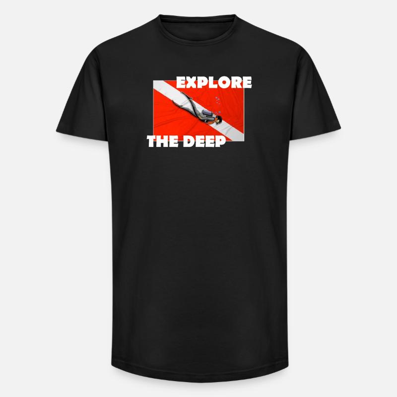 EXPLORE THE DEEP - Long Fit Men's T-Shirt - black