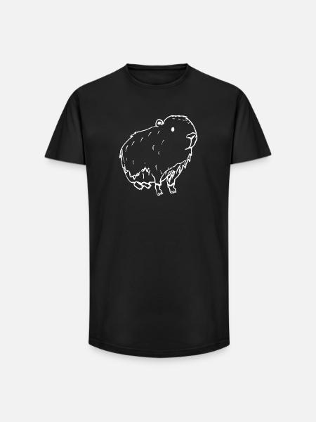 Abstract Kapybara white - Long Fit Men's T-Shirt - black