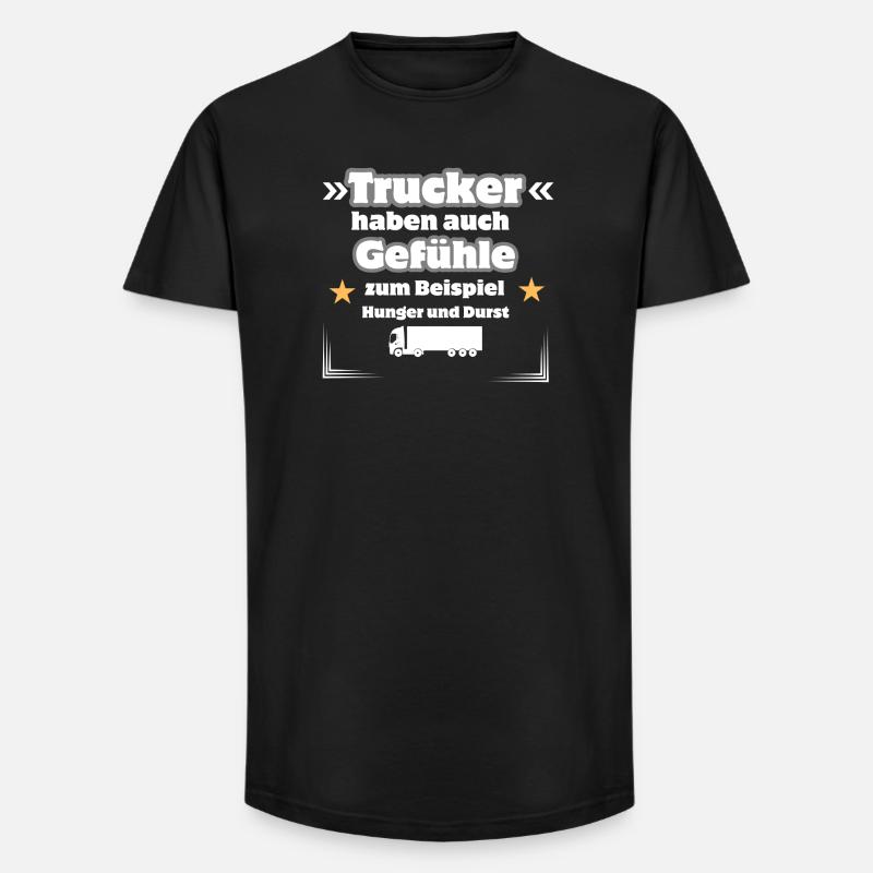 Trucker Gefühle - Long Fit Männer T-Shirt - Schwarz