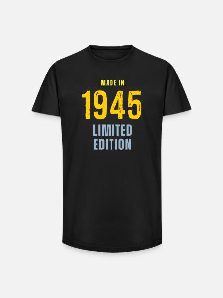 Fabriqué en 1945, édition limitée - T-shirt coupe longue homme - noir