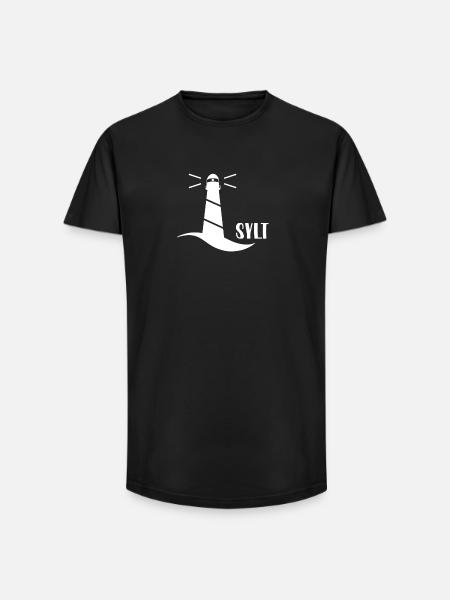 Lighthouse Sylt (white) - Long Fit Men's T-Shirt - black