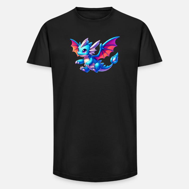 Drache - Long Fit Männer T-Shirt - Schwarz