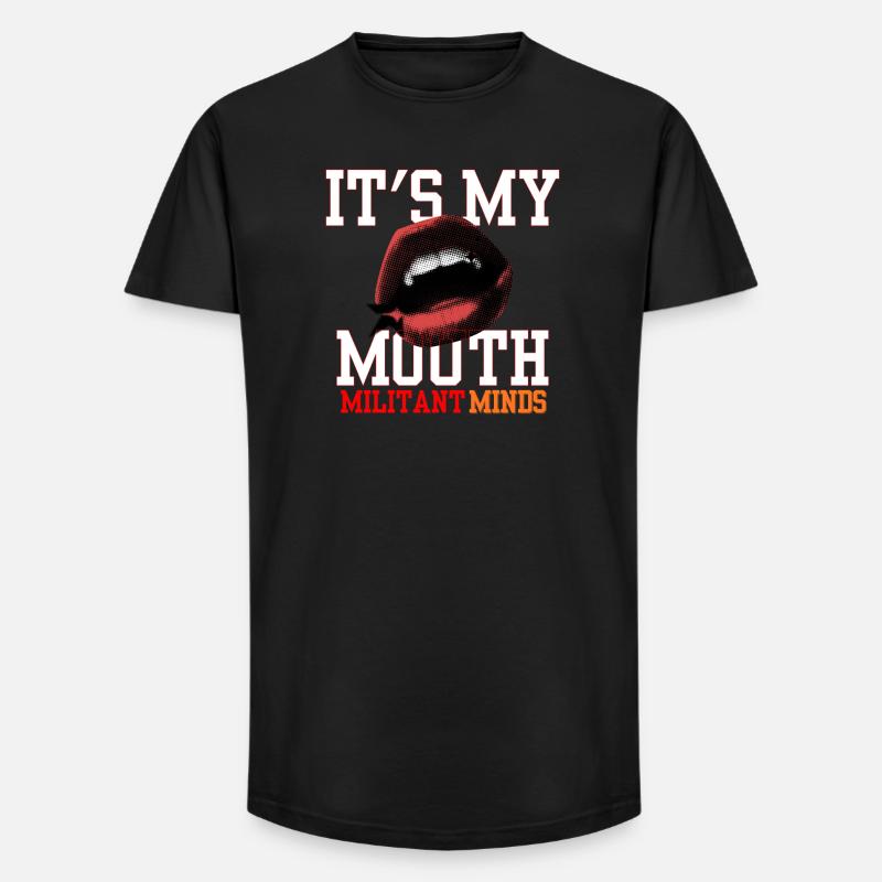 C’est ma bouche, esprits militants, - T-shirt coupe longue homme - noir