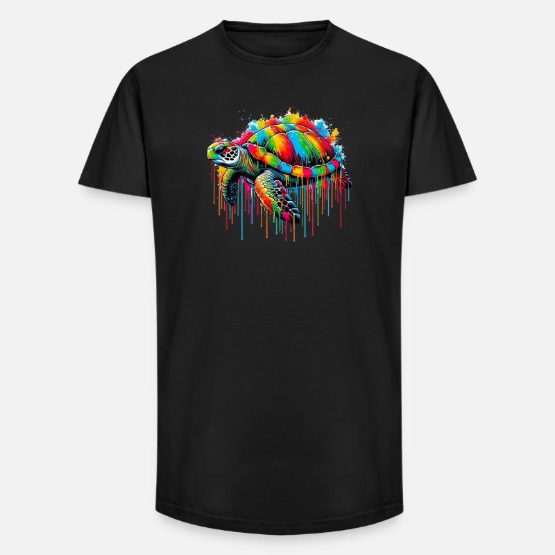 Schildkröte - Long Fit Männer T-Shirt - Schwarz