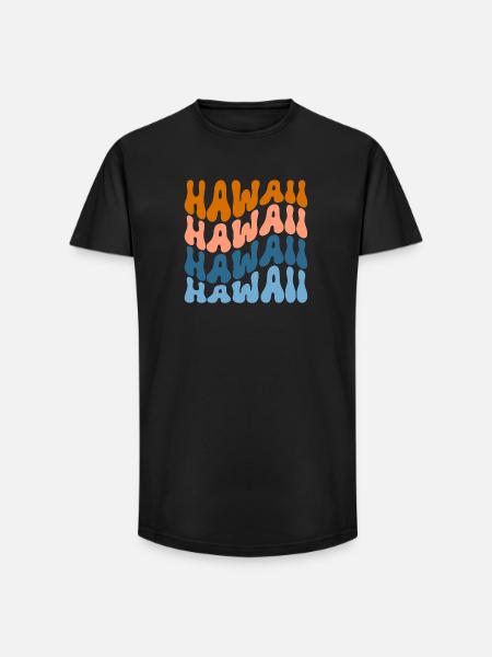 Hawaï - T-shirt coupe longue homme - noir