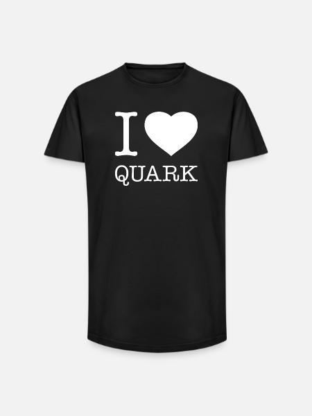 I LOVE QUARK - Long Fit Männer T-Shirt - Schwarz