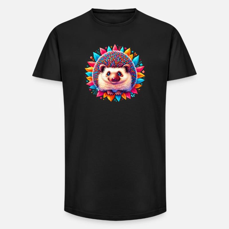 Igel - Long Fit Männer T-Shirt - Schwarz