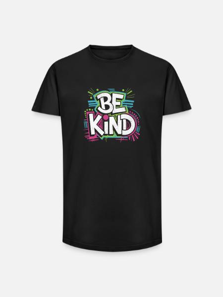 Be Kind - Neon! - Long Fit Männer T-Shirt - Schwarz