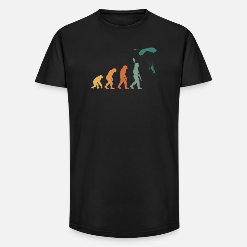 Evolution Retro Paragliding - Long Fit Men's T-Shirt - black