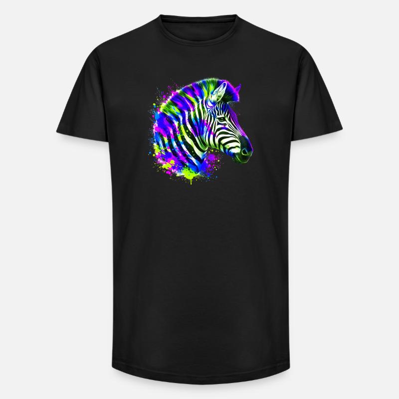 Zebra - Long Fit Männer T-Shirt - Schwarz