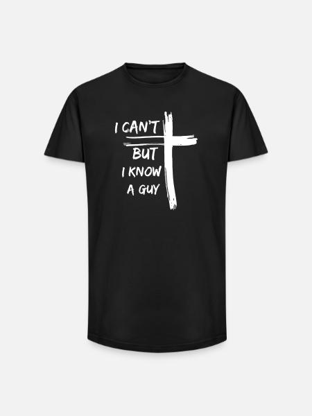 Faith-Based Message with White Cross - Long Fit Men's T-Shirt - black