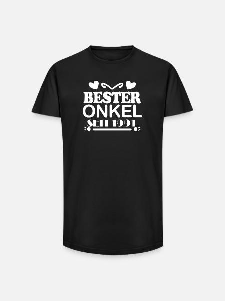 Bester Onkel seit 1991 - Long Fit Männer T-Shirt - Schwarz