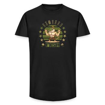 Pike Fish - Long Fit Men's T-Shirt - black - Front - AI Model Male 185 light (185cm)