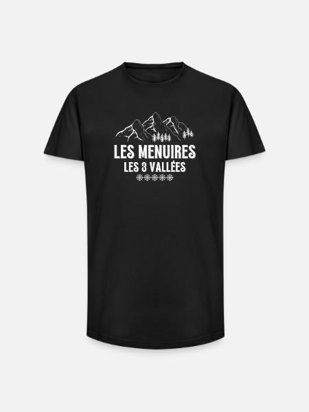 LES MENUIRES, Skigebiet, Skigebiet - Long Fit Männer T-Shirt - Schwarz