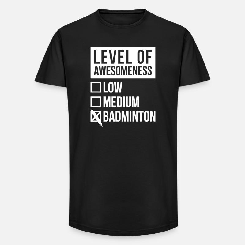 Badminton - Long Fit Männer T-Shirt - Schwarz
