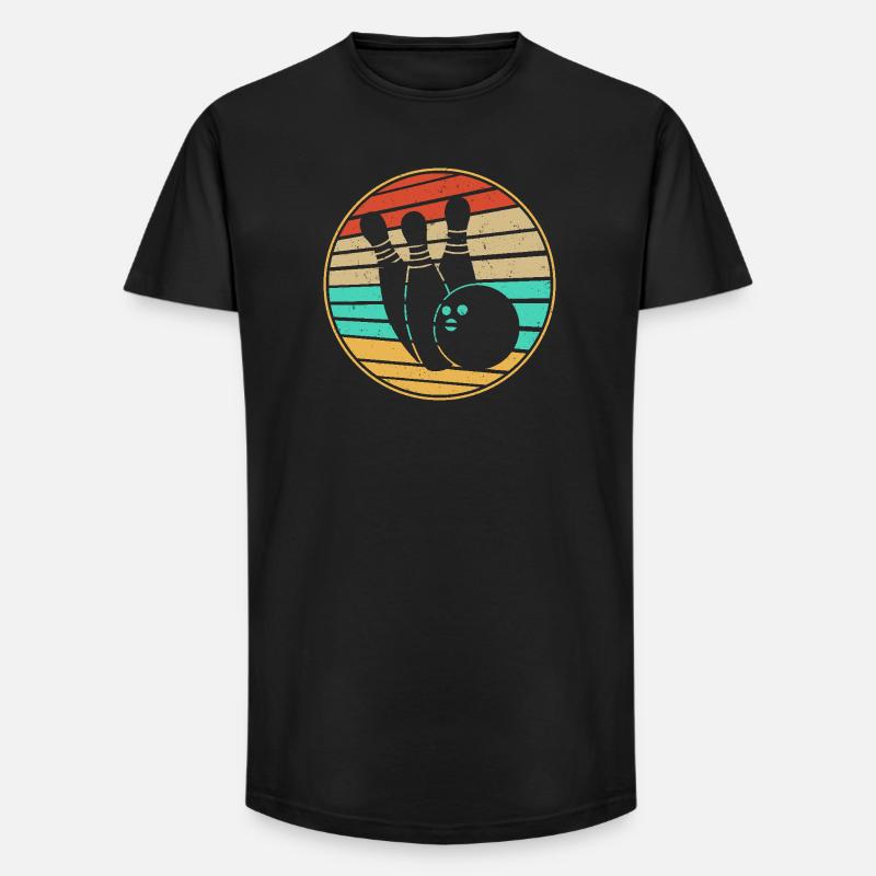 Bowling Retro - Long Fit Männer T-Shirt - Schwarz