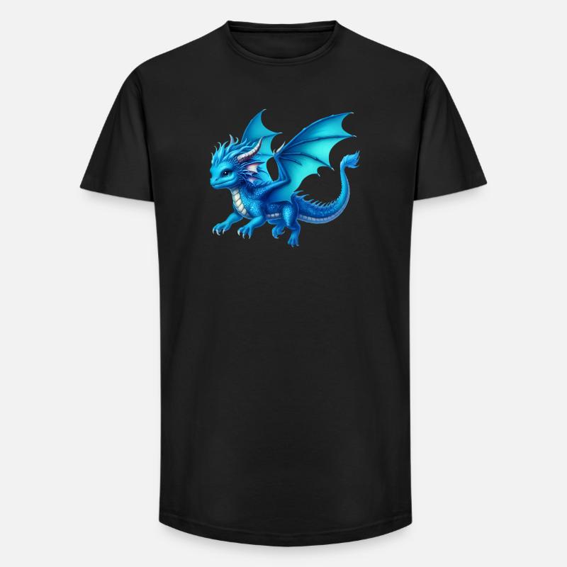 Drache - Long Fit Männer T-Shirt - Schwarz