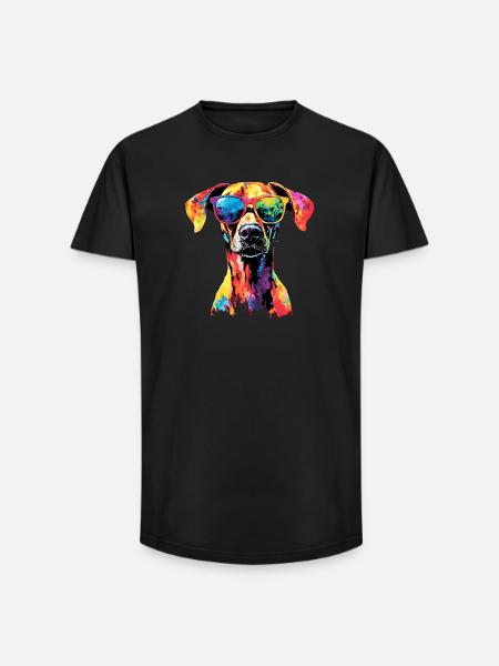 Rhodesian Ridgebackin metsästyskoirakoirat Pride Ridgeback - Miesten long fit T-paita puuvillasta - musta