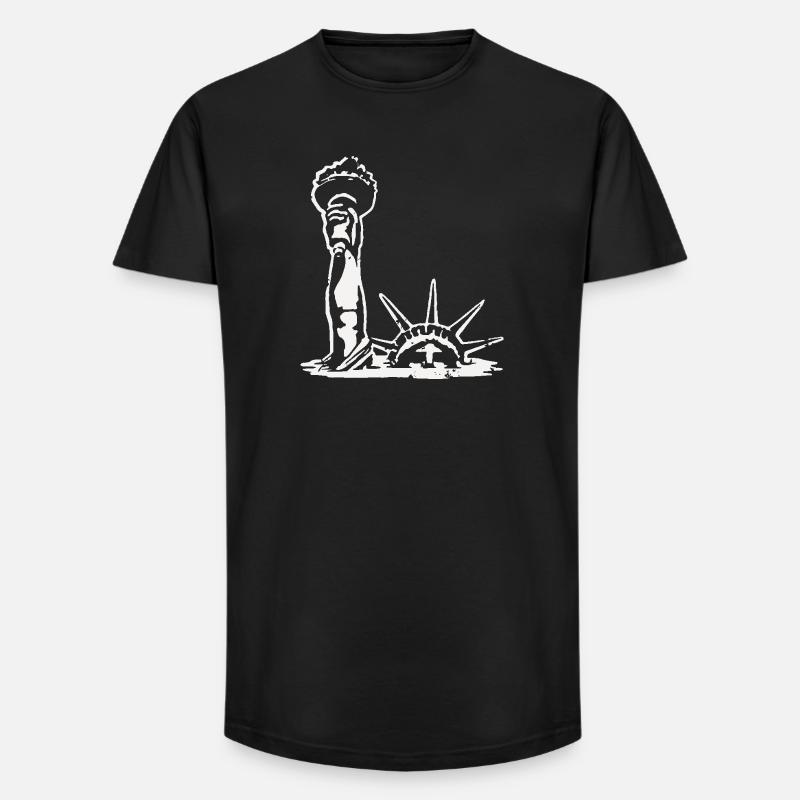 Die Freiheitsstatue ertrinkt - Long Fit Männer T-Shirt - Schwarz