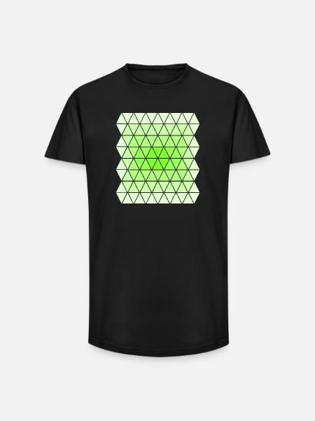 Green Gradient Pattern - Long Fit Men's T-Shirt - black