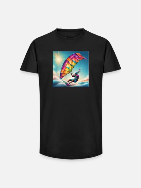 kitesurfing, kitesurfing, surfing fan - Long Fit Men's T-Shirt - black